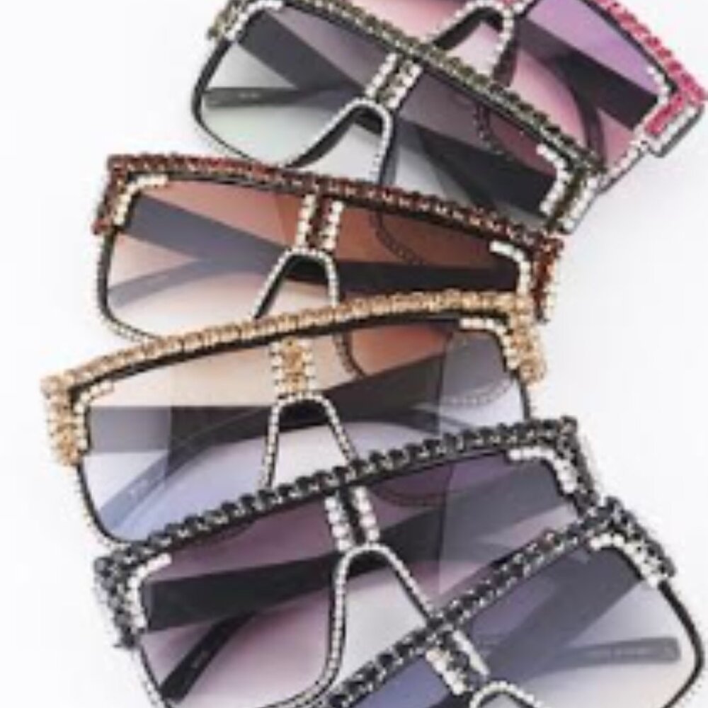 Oversized Rhinestone Sunglasses